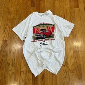 Gildan White Chevrolet Angels Baseball T Shirt Large
